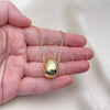 Oro Laminado Pendant Necklace, Gold Filled Style Ball and Box Design, Polished, Golden Finish, 04.213.0314.18 (01 MM Thickness, 18 Inches Length)