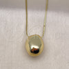 Oro Laminado Pendant Necklace, Gold Filled Style Ball and Box Design, Polished, Golden Finish, 04.213.0315.18 (01 MM Thickness, 18 Inches Length)