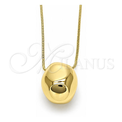 Oro Laminado Pendant Necklace, Gold Filled Style Ball and Box Design, Polished, Golden Finish, 04.213.0315.18 (01 MM Thickness, 18 Inches Length)