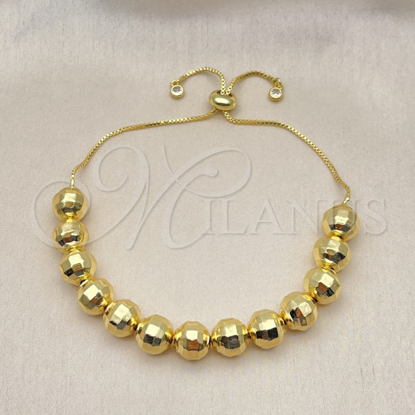 Gold Filled Bracelet — Adjustable Bolo Bracelet Ball and Disco Design with — alternate product view — SKU 155203 | Oro Laminado brazalete — Adjustable Bolo Bracelet Ball and Disco diseño with — SKU 155203