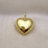 Oro Laminado Fancy Pendant, Gold Filled Style Heart and Hollow Design, Polished, Golden Finish, 05.368.0007