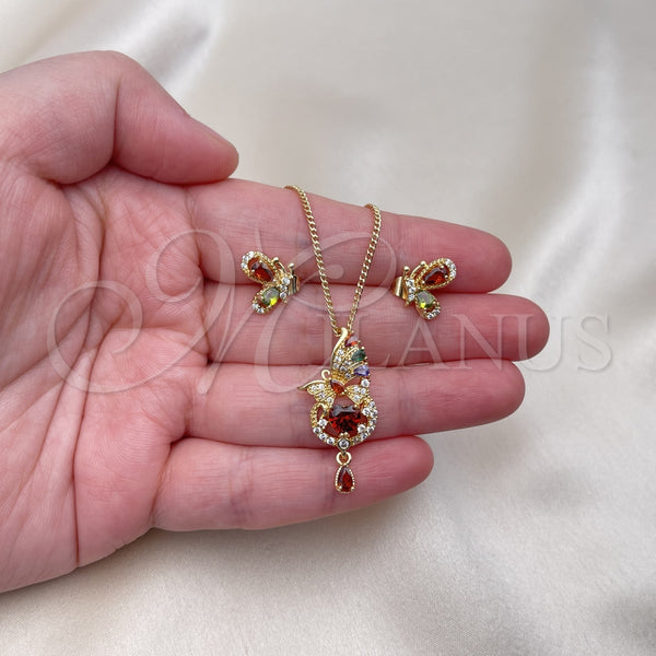 Gold Filled Ring — Earring and Pendant Adult Set Butterfly and Heart — alternate product view — SKU 155215 | Oro Laminado anillo — Earring and Pendant Adult Set mariposa and corazón — SKU 155215