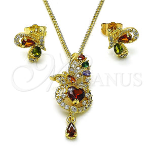Gold Filled Ring — Earring and Pendant Adult Set Butterfly and Heart — main product view — SKU 155215 | Oro Laminado anillo — Earring and Pendant Adult Set mariposa and corazón — SKU 155215