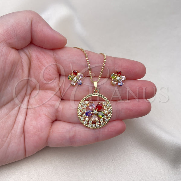 Gold Filled Ring — Earring and Pendant Adult Set Flower Design with — alternate product view — SKU 155221 | Oro Laminado anillo — Earring and Pendant Adult Set flor diseño with — SKU 155221