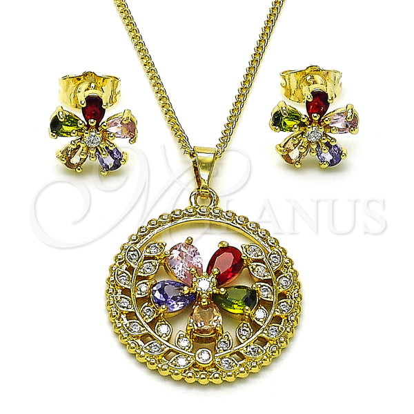 Gold Filled Ring — Earring and Pendant Adult Set Flower Design with — main product view — SKU 155221 | Oro Laminado anillo — Earring and Pendant Adult Set flor diseño with — SKU 155221