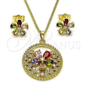 Gold Filled Ring — Earring and Pendant Adult Set Flower Design with — main product view — SKU 155221 | Oro Laminado anillo — Earring and Pendant Adult Set flor diseño with — SKU 155221