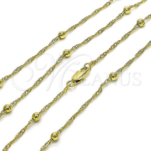 Gold Filled Necklace — Basic Necklace Singapore and Ball Design Polished 04. — main product view — SKU 155241 | Oro Laminado collar — básico Necklace Singapore and Ball diseño pulido 04. — SKU 155241