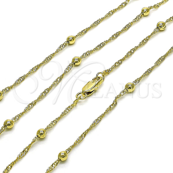 Gold Filled Necklace — Basic Necklace Singapore and Ball Design Polished 04. — main product view — SKU 155241 | Oro Laminado collar — básico Necklace Singapore and Ball diseño pulido 04. — SKU 155241