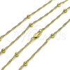 Oro Laminado Basic Necklace, Gold Filled Style Singapore and Ball Design, Polished, Golden Finish, 04.213.0316.24 (02 MM Thickness, 24 Inches Length)