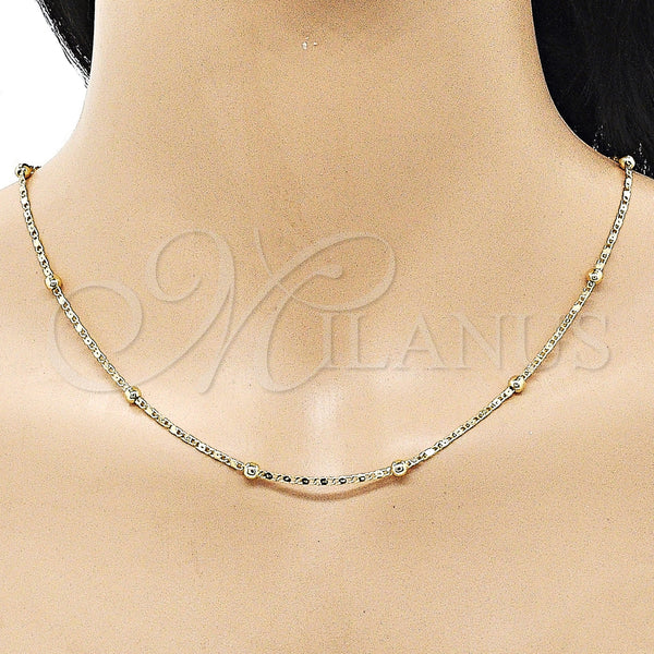 Gold Filled Necklace — Basic Necklace Ball Design Polished 04. 02 MM — alternate product view — SKU 155243 | Oro Laminado collar — básico Necklace Ball diseño pulido 04. 02 MM — SKU 155243