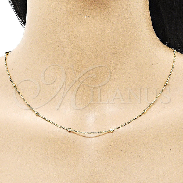 Gold Filled Necklace — Basic Necklace Ball Design Polished 04. 01 MM — alternate product view — SKU 155247 | Oro Laminado collar — básico Necklace Ball diseño pulido 04. 01 MM — SKU 155247