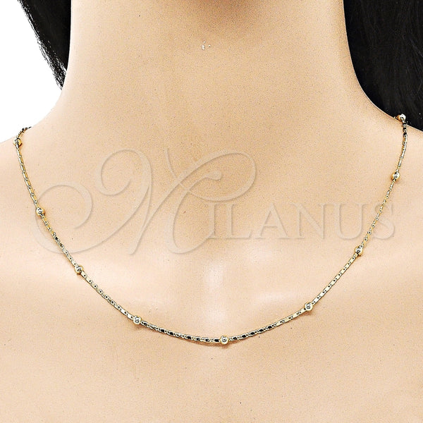 Gold Filled Necklace — Basic Necklace Ball Design Polished 04. 01 MM — alternate product view — SKU 155249 | Oro Laminado collar — básico Necklace Ball diseño pulido 04. 01 MM — SKU 155249