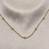 Oro Laminado Basic Necklace, Gold Filled Style Miami Cuban and Ball Design, Polished, Golden Finish, 04.213.0321.24 (02 MM Thickness, 24 Inches Length)