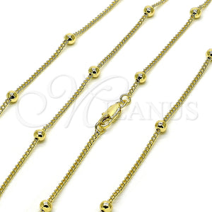 Gold Filled Necklace — Basic Necklace Miami Cuban and Ball Design Polished — main product view — SKU 155250 | Oro Laminado collar — básico Necklace Miami Cuban and Ball diseño pulido — SKU 155250