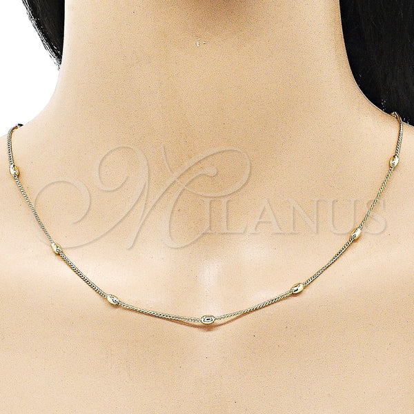 Gold Filled Necklace — Basic Necklace Miami Cuban and Ball Design Polished — alternate product view — SKU 155251 | Oro Laminado collar — básico Necklace Miami Cuban and Ball diseño pulido — SKU 155251