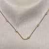 Oro Laminado Basic Necklace, Gold Filled Style Miami Cuban and Ball Design, Polished, Golden Finish, 04.213.0322.24 (01 MM Thickness, 24 Inches Length)