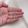 Oro Laminado Basic Necklace, Gold Filled Style Singapore and Ball Design, Polished, Golden Finish, 04.213.0279.24 (01 MM Thickness, 18 Inches Length)