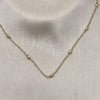 Oro Laminado Basic Necklace, Gold Filled Style Singapore and Ball Design, Polished, Golden Finish, 04.213.0279.24 (01 MM Thickness, 18 Inches Length)