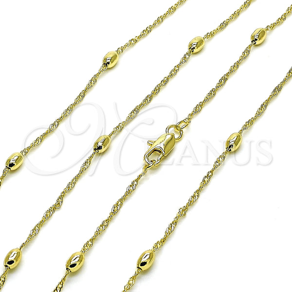 Gold Filled Necklace — Basic Necklace Singapore and Ball Design Polished 04. — main product view — SKU 155252 | Oro Laminado collar — básico Necklace Singapore and Ball diseño pulido 04. — SKU 155252