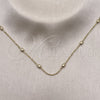 Oro Laminado Basic Necklace, Gold Filled Style Rolo and Ball Design, Polished, Golden Finish, 04.213.0323.24 (01 MM Thickness, 24 Inches Length)