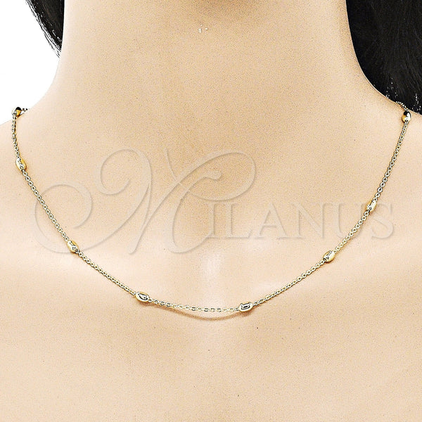 Gold Filled Necklace — Basic Necklace Rolo and Ball Design Polished 04. — alternate product view — SKU 155254 | Oro Laminado collar — básico Necklace Rolo and Ball diseño pulido 04. — SKU 155254