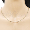 Oro Laminado Basic Necklace, Gold Filled Style Rolo and Ball Design, Polished, Golden Finish, 04.213.0323.18 (01 MM Thickness, 18 Inches Length)
