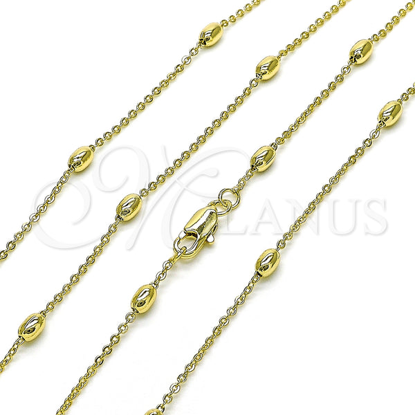 Gold Filled Necklace — Basic Necklace Rolo and Ball Design Polished 04. — main product view — SKU 155254 | Oro Laminado collar — básico Necklace Rolo and Ball diseño pulido 04. — SKU 155254