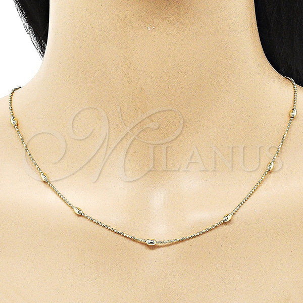 Gold Filled Necklace — Basic Necklace Ball Design Polished 04. 01 MM — alternate product view — SKU 155258 | Oro Laminado collar — básico Necklace Ball diseño pulido 04. 01 MM — SKU 155258