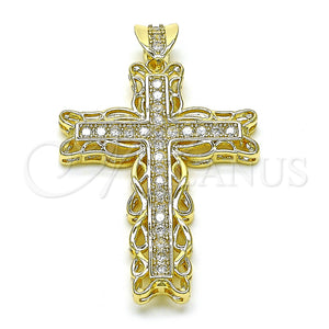 Gold Filled Pendant — Religious Pendant Cross Design with White Cubic Zirconia — main product view — SKU 155269 | Oro Laminado dije — Religious Pendant cruz diseño with blanco Cubic Zirconia — SKU 155269