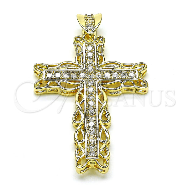 Gold Filled Pendant — Religious Pendant Cross Design with White Cubic Zirconia — main product view — SKU 155269 | Oro Laminado dije — Religious Pendant cruz diseño with blanco Cubic Zirconia — SKU 155269