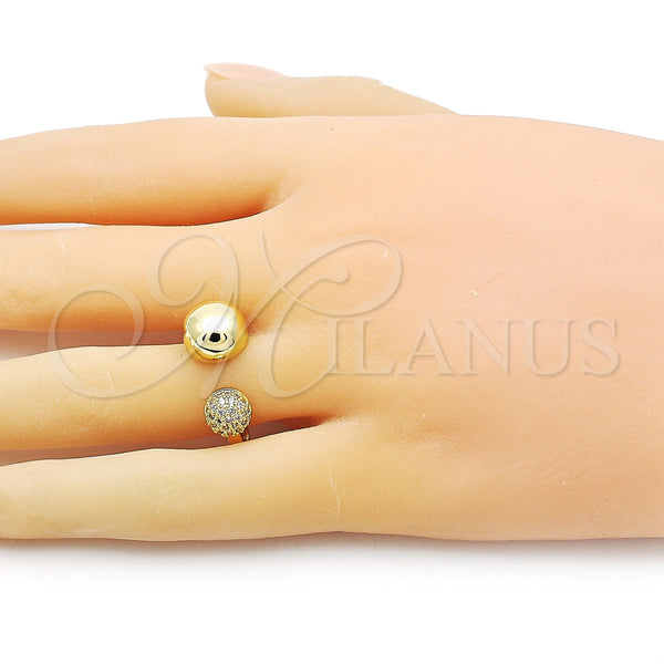 Gold Filled Ring — Multi Stone Ring Ball Design with White Micro — alternate product view — SKU 155279 | Oro Laminado anillo — Multi Stone Ring Ball diseño with blanco Micro — SKU 155279