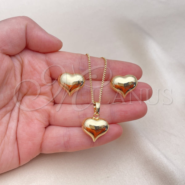 Gold Filled Ring — Earring and Pendant Adult Set Heart and Hollow — alternate product view — SKU 155294 | Oro Laminado anillo — Earring and Pendant Adult Set corazón and Hollow — SKU 155294