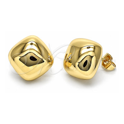Oro Laminado Stud Earring, Gold Filled Style Polished, Golden Finish, 02.195.0282