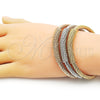 Oro Laminado Trio Bangle, Gold Filled Style Twist Design, Polished, Tricolor, 07.170.0021 (05 MM Thickness, One size fits all)