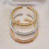 Oro Laminado Trio Bangle, Gold Filled Style Twist Design, Polished, Tricolor, 07.170.0021 (05 MM Thickness, One size fits all)