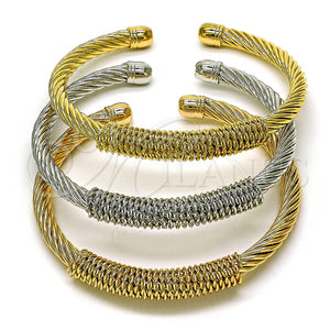 Gold Filled Jewelry — Trio Bangle Twist Design Polished Tricolor 07. 05 — main product view — SKU 155306 | Oro Laminado joyería — Trio Bangle Twist diseño pulido Tricolor 07. 05 — SKU 155306