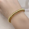 Oro Laminado Individual Bangle, Gold Filled Style Twist and Spiral Design, Polished, Golden Finish, 07.170.0023 (07 MM Thickness, One size fits all)