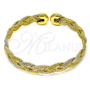Gold Filled Jewelry — Individual Bangle Twist Design Diamond Cutting Tricolor 07. — main product view — SKU 155313 | Oro Laminado joyería — Individual Bangle Twist diseño Diamond Cutting Tricolor 07. — SKU 155313