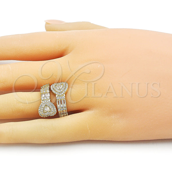 Gold Filled Ring — Multi Stone Ring Heart and Baguette Design with — alternate product view — SKU 155316 | Oro Laminado anillo — Multi Stone Ring corazón and Baguette diseño with — SKU 155316
