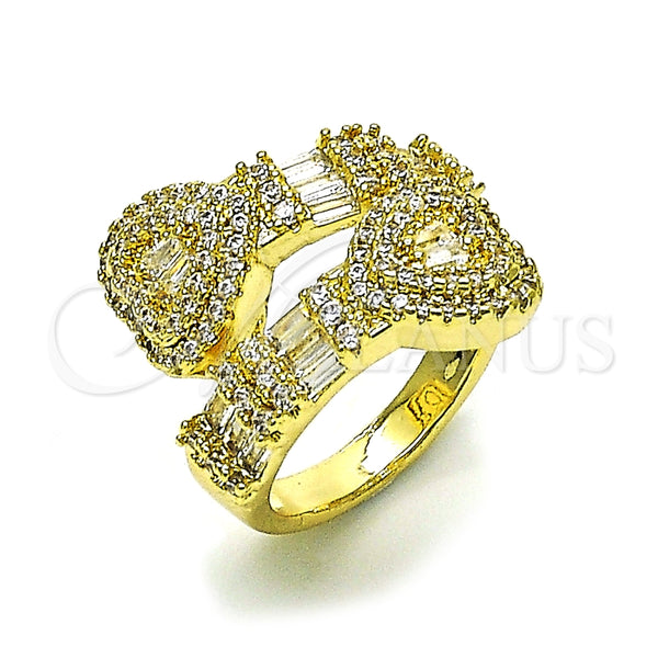Gold Filled Ring — Multi Stone Ring Heart and Baguette Design with — main product view — SKU 155316 | Oro Laminado anillo — Multi Stone Ring corazón and Baguette diseño with — SKU 155316