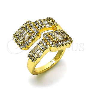 Gold Filled Ring — Multi Stone Ring Baguette and Cluster Design with — main product view — SKU 155317 | Oro Laminado anillo — Multi Stone Ring Baguette and Cluster diseño with — SKU 155317