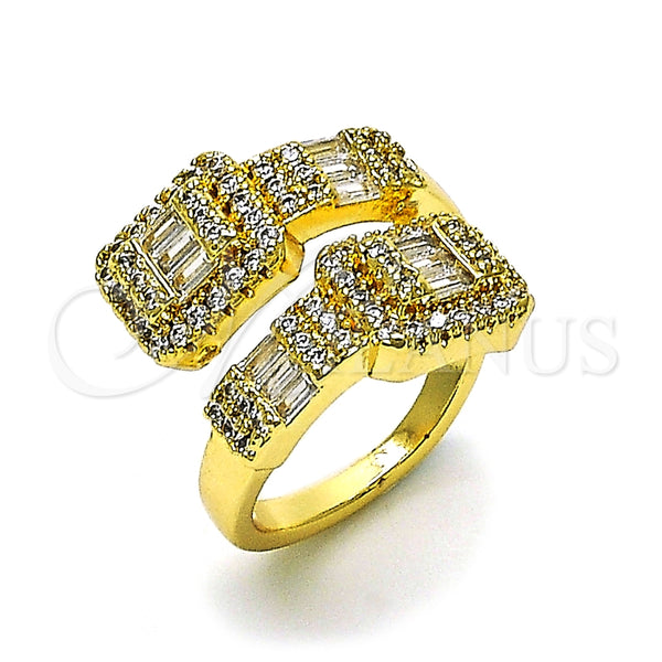 Gold Filled Ring — Multi Stone Ring Baguette and Cluster Design with — main product view — SKU 155317 | Oro Laminado anillo — Multi Stone Ring Baguette and Cluster diseño with — SKU 155317