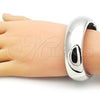 Oro Laminado Individual Bangle, Gold Filled Style Chunky Design, Polished, Rhodium Finish, 07.307.0020.1.04