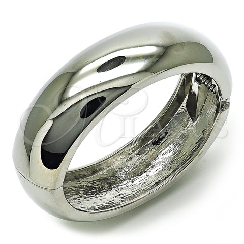 Oro Laminado Individual Bangle, Gold Filled Style Chunky Design, Polished, Rhodium Finish, 07.307.0020.1.04