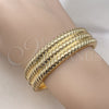 Oro Laminado Individual Bangle, Gold Filled Style Twist Design, Diamond Cutting Finish, Golden Finish, 07.307.0028.04 (18 MM Thickness, Size 4 (2.25 Diameter))