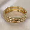 Oro Laminado Individual Bangle, Gold Filled Style Twist Design, Diamond Cutting Finish, Golden Finish, 07.307.0028.04 (18 MM Thickness, Size 4 (2.25 Diameter))