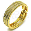 Oro Laminado Individual Bangle, Gold Filled Style Twist Design, Diamond Cutting Finish, Golden Finish, 07.307.0028.04 (18 MM Thickness, Size 4 (2.25 Diameter))