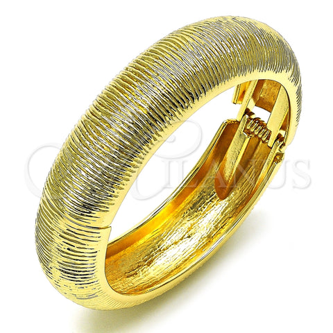 Oro Laminado Individual Bangle, Gold Filled Style Chunky Design, Brushed Finish, Golden Finish, 07.307.0029.04
