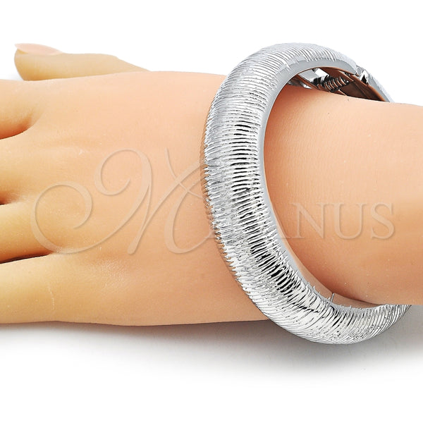 Rhodium Gold Filled Individual Bangle, Brushed Finish, Rhodium Finish, 07.307.0029.1.04 (18 MM Thickness, Size 4 (2.25 Diameter))