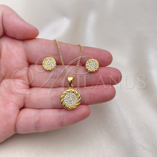 Gold Filled Ring — Earring and Pendant Adult Set Rope Design with — alternate product view — SKU 155374 | Oro Laminado anillo — Earring and Pendant Adult Set Rope diseño with — SKU 155374
